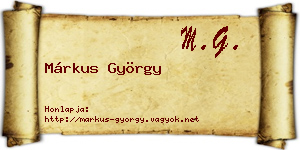 Márkus György névjegykártya