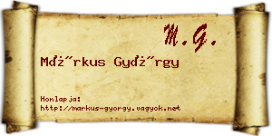 Márkus György névjegykártya